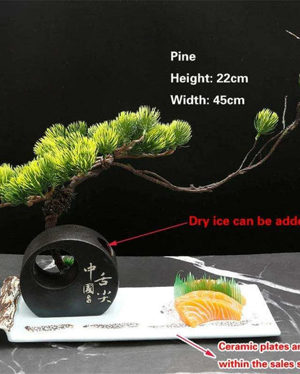 Elegant Floral Sashimi Display Set for a Luxurious Dining Experience