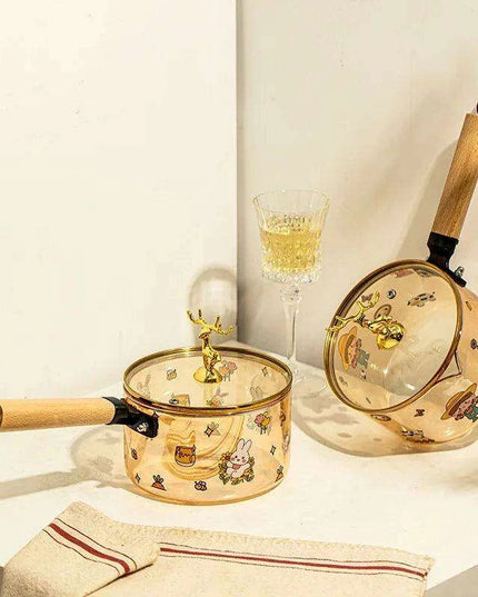 Amber Charm: 1.7L Borosilicate Glass Gourmet Cooking Pot for Soups and Noodles