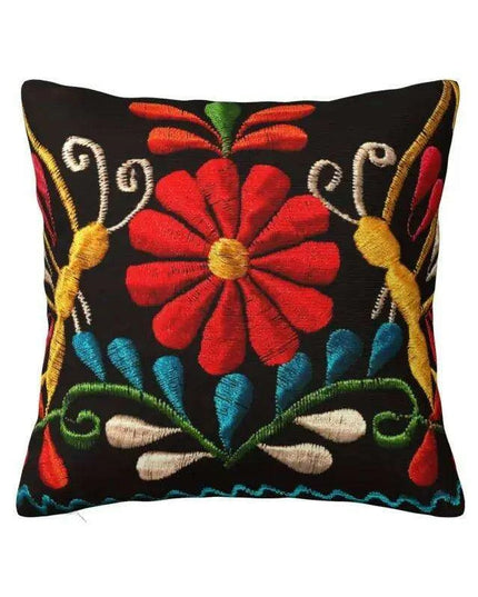 Exquisite Velvet Cushion Covers Featuring Mexican Butterfly and Floral Embroidery for Stylish Home Decor
