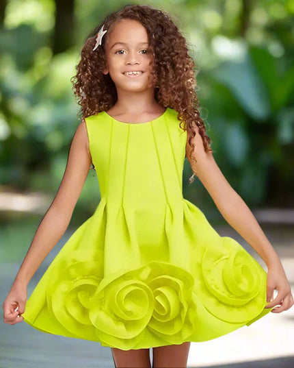 Summer Sleeveless Flower Princess Dress for Girls - Birthday Party Outfit for Kids