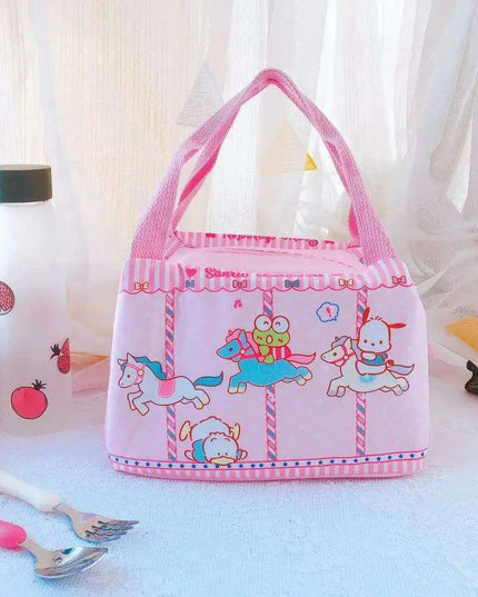 Sanrio Character Cozy Lunch Bag - Cute Insulated Tote Featuring Keroppi, My Melody & Badtz Maru for School and Office