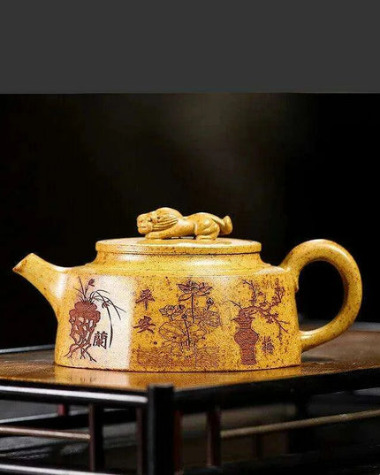 Artisan 270ml Yixing Purple Clay Dragon Bone Infuser Teapot - Traditional Tea Masterpiece