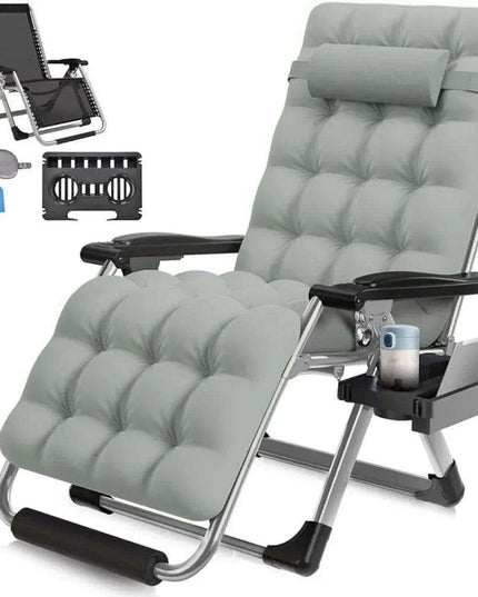 Ultimate Comfort Zero Gravity Outdoor Recliner Chair with Removable Cushion