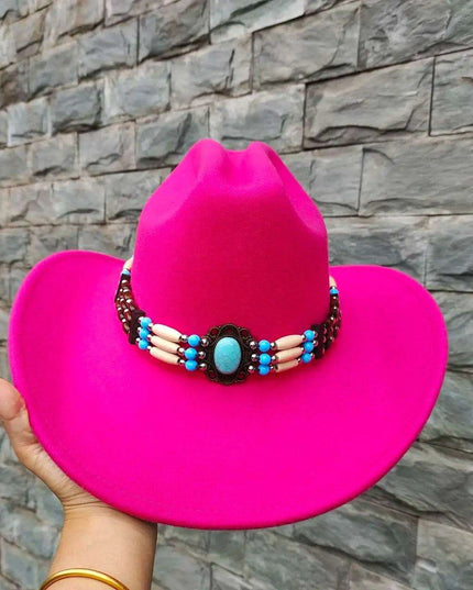 Classic Waterproof Cowboy Hat with Unique Cowhead Detail - Trendy Straw Sun Protection Accessory