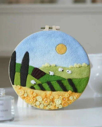 Wool Artistry Felting Kit with Embroidery Frame for Unique Creations