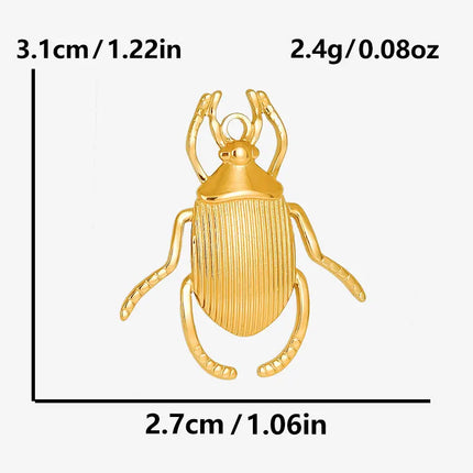 Beads Cage77 Punk Animal Charm Pendant - Gold Plated Stainless Steel