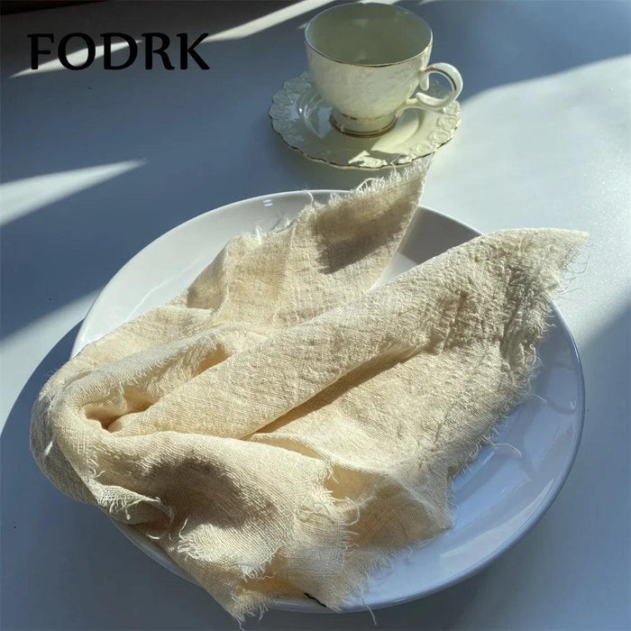 Sophisticated 10-Piece Linen-Cotton Blend Napkin Set