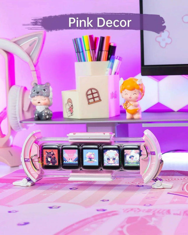 Pixel Paradise Divoom Times Gate Digital Clock for Gamers | Creative Display & Social Media Hub (Pink)