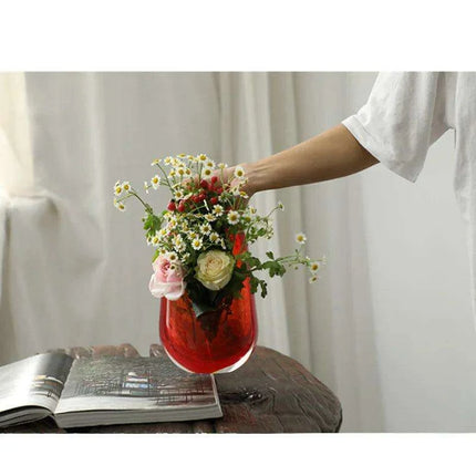 Chic Stained Glass Handbag Vase for Elegant Home Decor