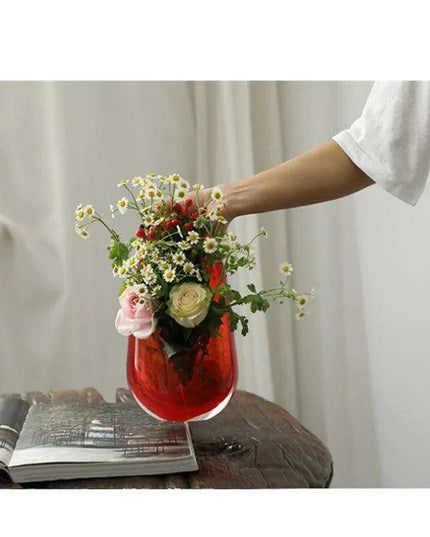 Chic Stained Glass Handbag Vase for Elegant Home Decor