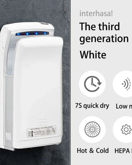 Rapid-Dry 1800W HEPA Commercial Jet Hand Dryer - Ultra-Fast Drying Solution for Restrooms