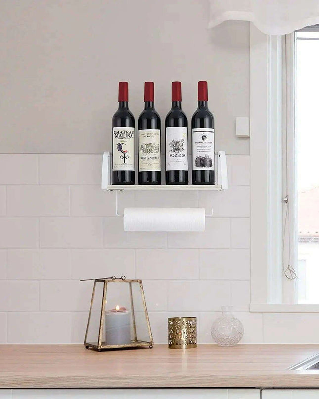 Rustic Wall-Mounted Organizer with Towel Rack and Shelf Storage