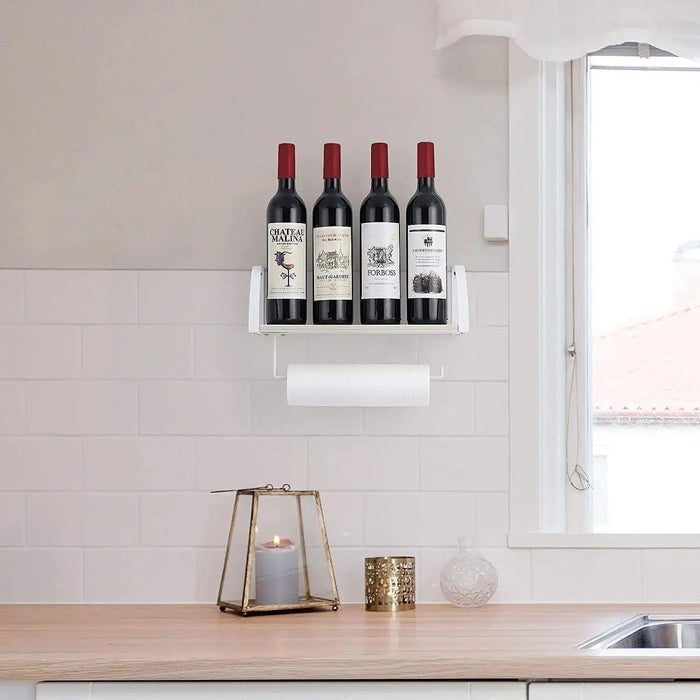 Rustic Wall-Mounted Organizer with Towel Rack and Shelf Storage