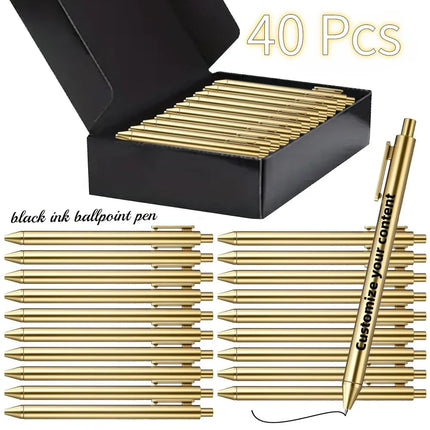 Custom 40pcs Luxury Ballpoint Pen Set with Black Gift Box Retractable Black Ink Laser-Engraved Text, Smooth Writing Pen 10/40pcs custom-40pcs-luxury-ballpoint-pen-set-with-black-gift-box-retractable-black-ink-laser-engraved-text-smooth-writing-pen-10-40pcs