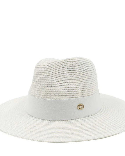 Chic Macaron White Straw Hat for Summer Travel - Essential Sun Protection for Beach Days 2023