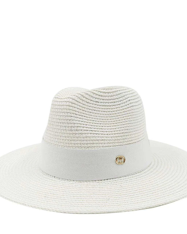 Chic Macaron White Straw Hat for Summer Travel - Essential Sun Protection for Beach Days 2023