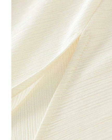 Chic Women's Satin Blazer and A-line Midi Skirt Ensemble for Autumn