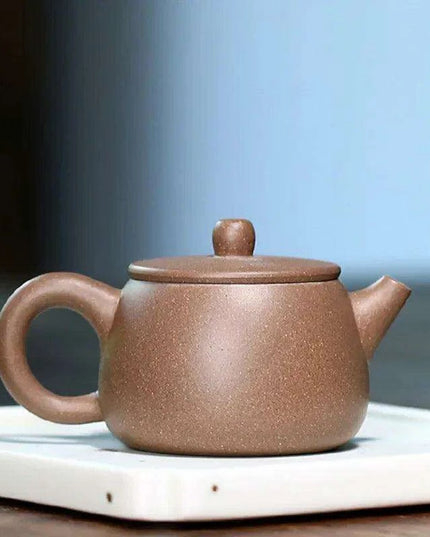 Custom Handmade 100ml Yixing Purple Clay Teapot by Artisan Pan Ruiling - Elegant Zisha Tea Infuser Set