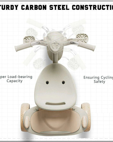 Colorful Adventure Trike: Foldable Toddler Tricycle with Adjustable Seat and Lights