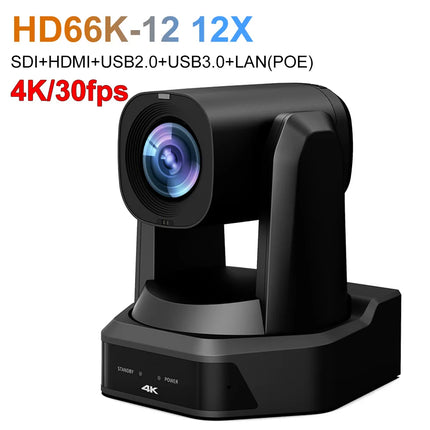 4K PTZ Camera with AI Auto Tracking — 12X/20X Optical Zoom, NDI, PoE, HDMI/SDI/USB/IP Live Streaming