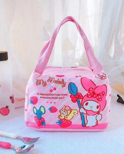 Sanrio Character Cozy Lunch Bag - Cute Insulated Tote Featuring Keroppi, My Melody & Badtz Maru for School and Office