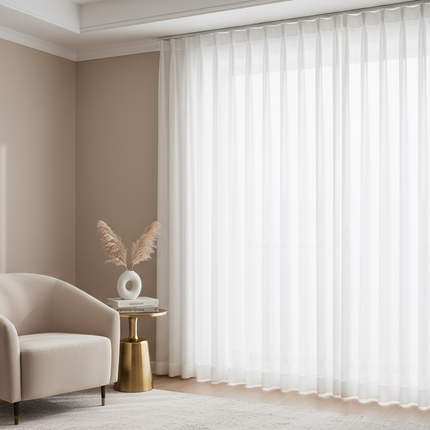 Silver Sequined Jacquard Sheer Curtains – Custom Width, Multiple Headings