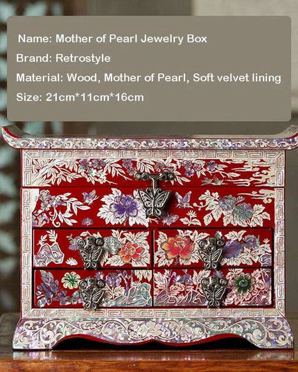 Elegant Mother of Pearl Jewelry Organizer with Ample Compartments for Rings and Bracelets – An Ideal Gift for Her