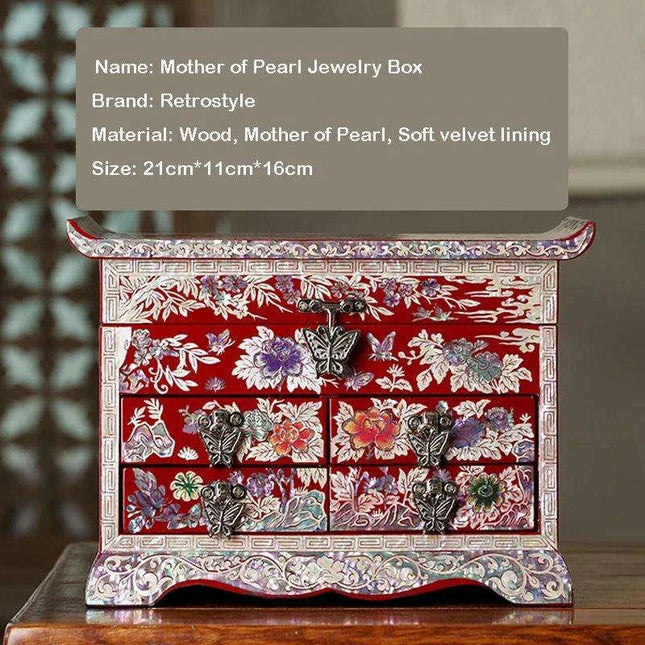 Elegant Mother of Pearl Jewelry Organizer with Ample Compartments for Rings and Bracelets – An Ideal Gift for Her