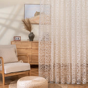 LEEJOOM European Style Jacquard Sheer Curtain Panel - Modern Organza D