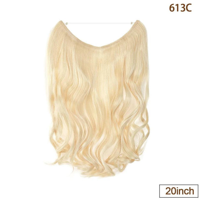 20-Inch Versatile Adjustable Invisible Wire Hair Extensions - Curly and Sleek Options