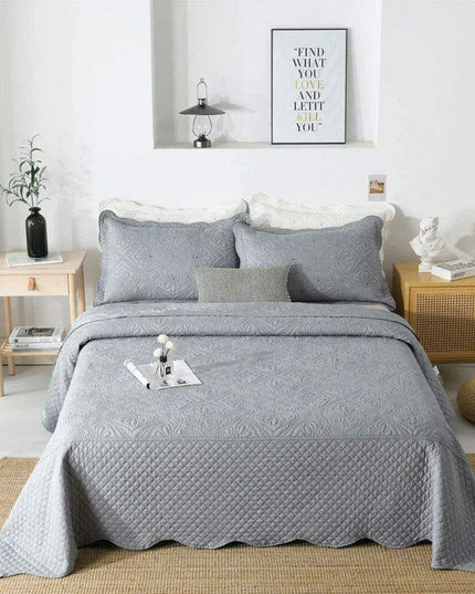 Elegant Euro-Style Embroidered Bedspread Set with Premium Cotton Filling - Versatile Summer Blanket and Mattress Cover