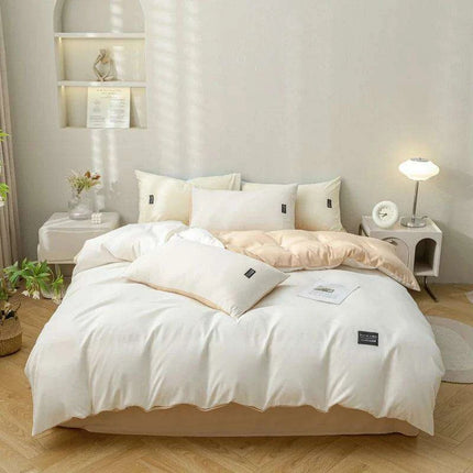 Minimalist Japanese-Inspired Duvet Cover Set with 2 Pillowcases - Luxurious & Cozy Bedding Experience