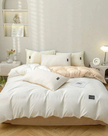 Minimalist Japanese-Inspired Duvet Cover Set with 2 Pillowcases - Luxurious & Cozy Bedding Experience