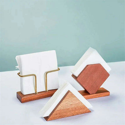 Sophisticated Wooden Tissue Holder Ensemble: Upgrade Your Dining Atmosphere