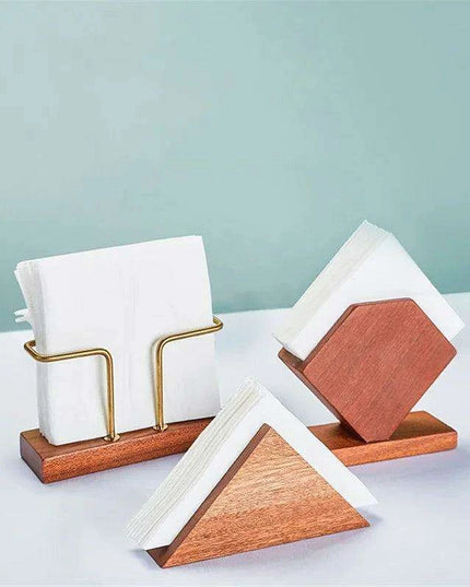 Sophisticated Wooden Tissue Holder Ensemble: Upgrade Your Dining Atmosphere