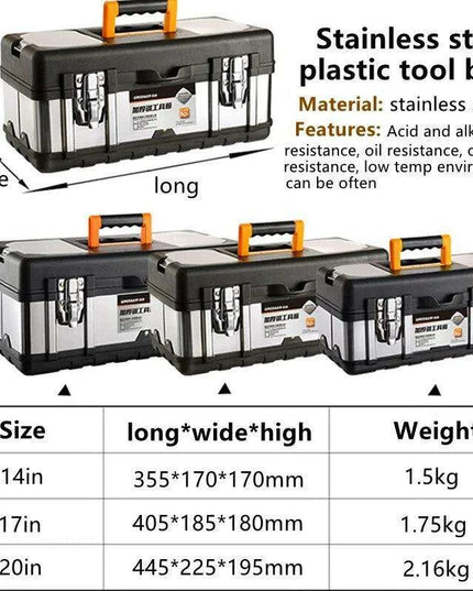 Heavy-Duty Stainless Steel Tool Storage Box for Professionals