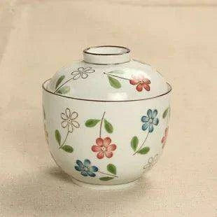 Exquisite Hand-Painted Japanese Porcelain Stew Bowl Set with Lids