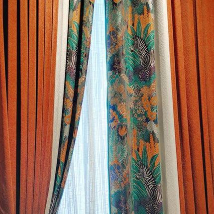European Luxury Chenille Blackout Curtain One Panel Modern Room Darkening