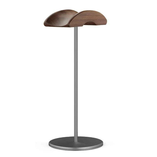 Stylish Walnut & Aluminum Alloy Headphone Stand - Modern Minimalist Earphone Holder for Desk Organization
