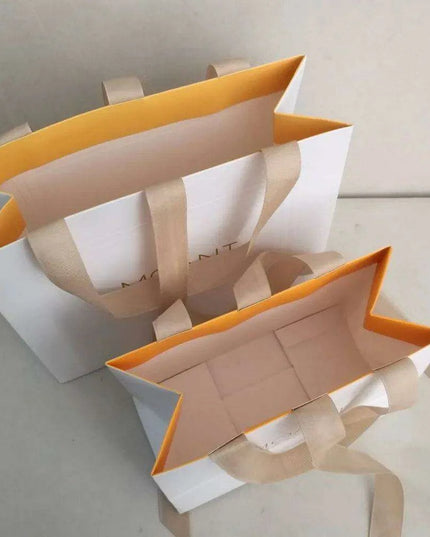 Chic Custom Logo Jewelry Packaging Bags - 500 Pack with Stylish Ribbon Handles