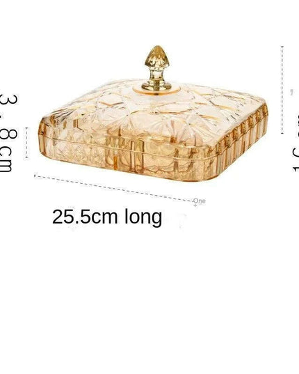 Chic Clear Candy and Snack Organizer Tray with Decorative Lid for Stylish Home Storage