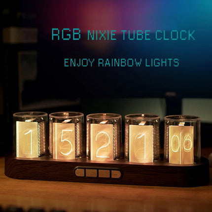 Digital Nixie-Style LED Clock with RGB Lighting and USB Output