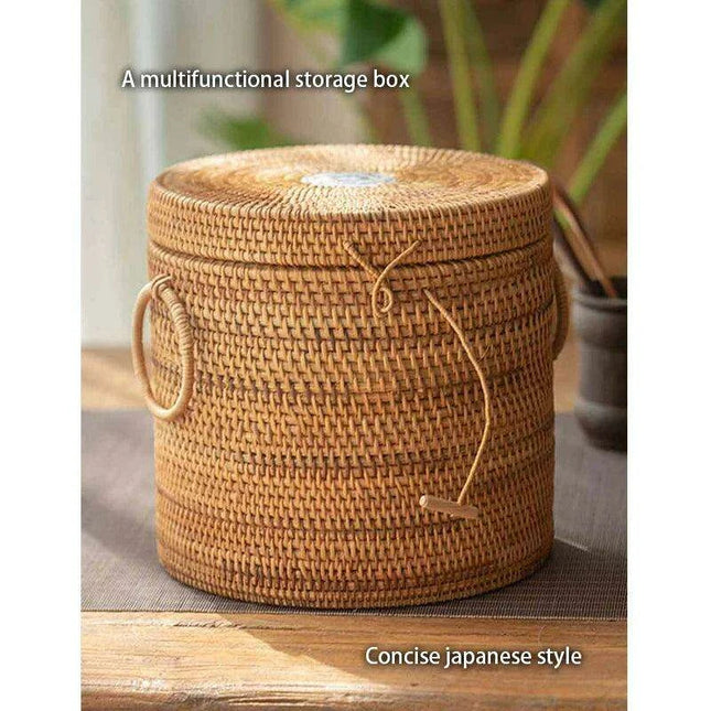 Elegant Handwoven Rattan Tea Caddy: The Perfect Organizer for Tea Aficionados