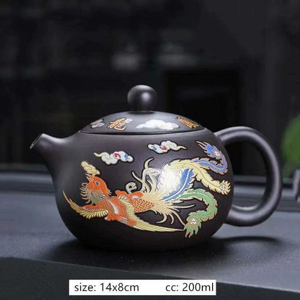 Elegant 200ml Authentic Purple Clay Teapot with Innovative Filtration System