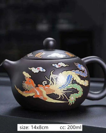 Elegant 200ml Authentic Purple Clay Teapot with Innovative Filtration System