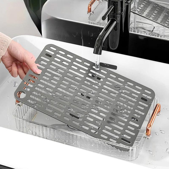 Elegant Multi-Purpose Plastic Tea Serving Tray with Handles for Home and Dining Use