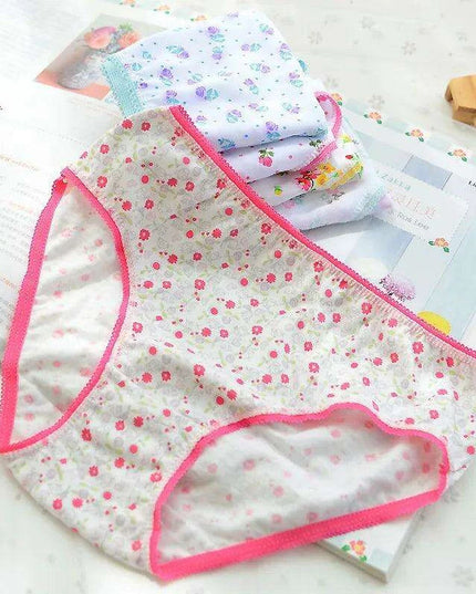 Charming 12-Pack Girls' Cotton Briefs, Soft Triangle Underwear for Ages 2-12