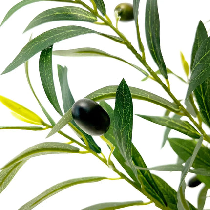 8 ft Artificial Olive Tree with White Pot and Faux Moss