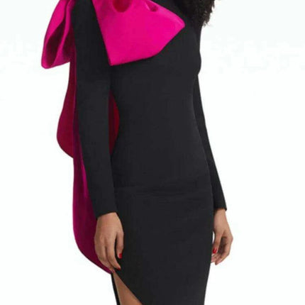 Elegant DEAT Tailored Evening Gown with Bold Bowknot and Sassy Side Slit for Women - Fall 2024 Collection 35Z387