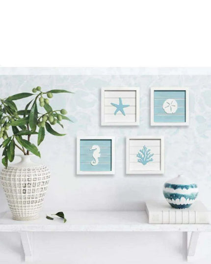 Nautical Serenity Seashells Wall Art - Luxurious Decorative Piece for Elegant Interiors